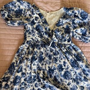 Abercrombie Blue Babydoll Floral Dress